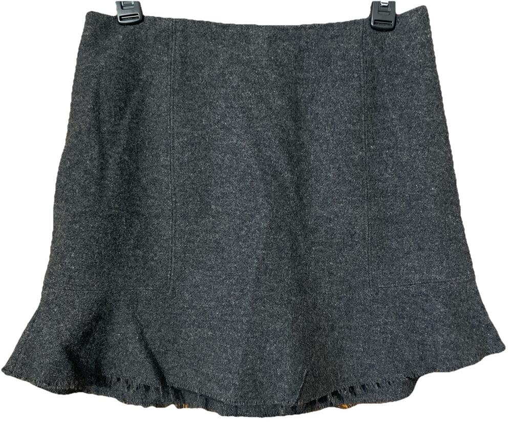 Madewell Womens Size 0 Gray Wool Blend Mini Skirt Frayed